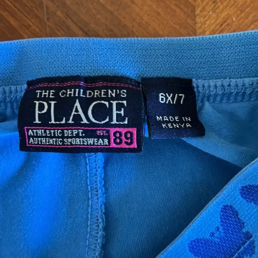 The Children’s Place 6X/7 Blue Knit Capri Pants Butterfly Waistband
